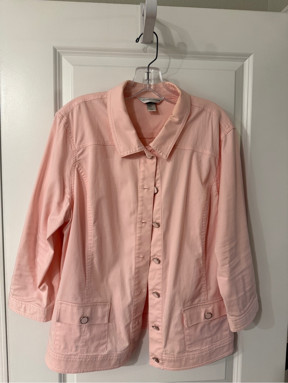 Christopher & Banks Light Pink Button-Front Jean Jacket